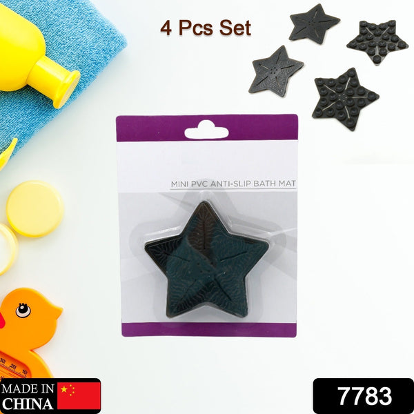 Mini PVC Anti Slip Bat Mat Star Shaped for Kids 4 Pc Set