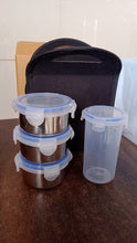 Compact Stainless Steel Airtight Lunch Box Set - 4 pcs (3 Leakproof 1 Bottle)