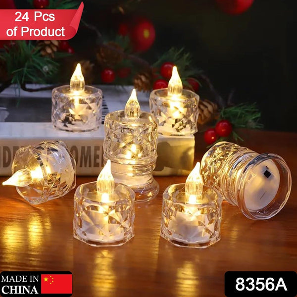 Flameless Acrylic LED Tealight Candles for Festival Decor (24 Pc)