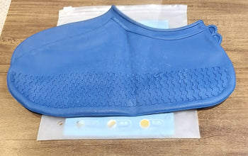 Blue Non-Slip Silicone Rain Anti skid Waterproof Fordable Boot Shoe Cover (1 Pair)